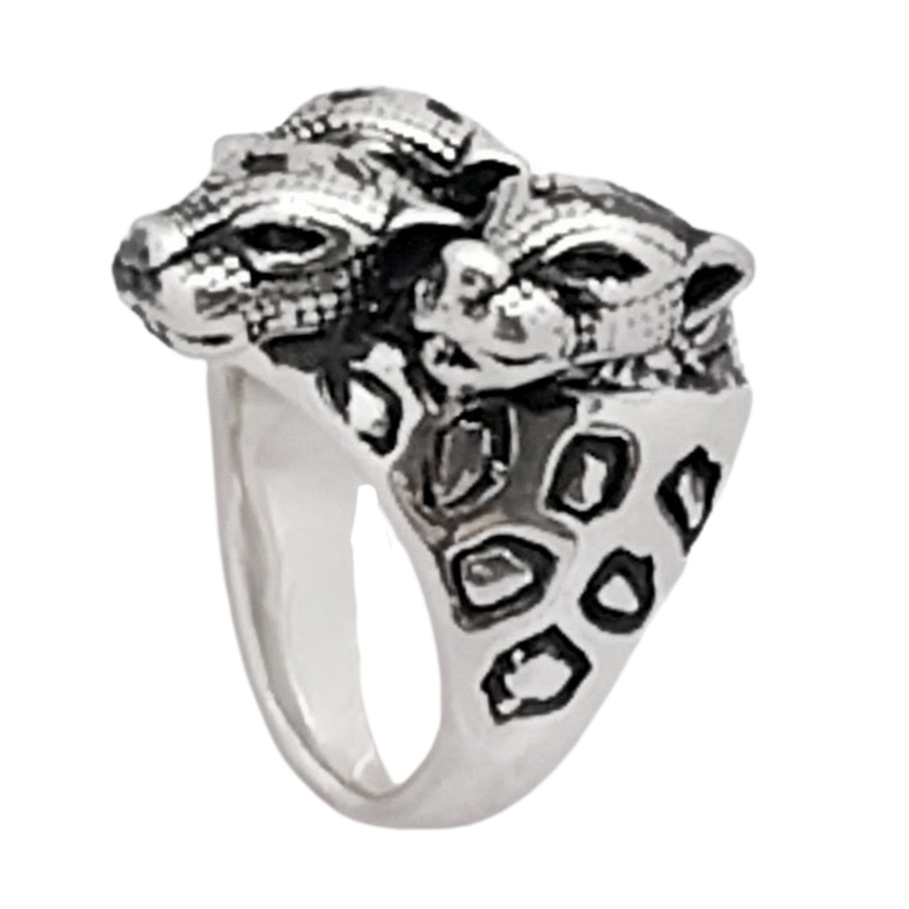 Three Cheetah Head Sterling Silver Ring | 10 Grams | Size 8 | NWOT - Picture 7 of 9